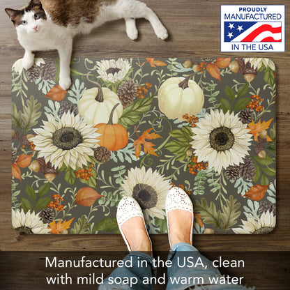 CounterArt Farmhouse Fall 30” x 20” Decorative Vinyl Comfort Floor Mat Manufactured in The USA, Waterproof, Reduces Muscle Fatigue, Easy to Clean