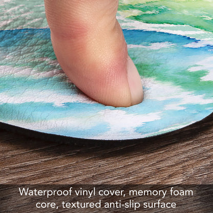 CounterArt Isla Mona Coastal 30” x 20” Decorative Vinyl Comfort Floor Mat Manufactured in The USA, Waterproof, Reduces Muscle Fatigue, Easy to Clean