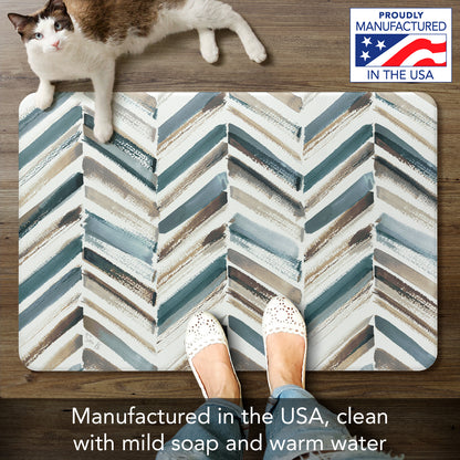 CounterArt Painted Chevron 30” x 20” Decorative Vinyl Comfort Floor Mat Manufactured in The USA, Waterproof, Reduces Muscle Fatigue, Easy to Clean