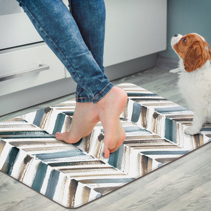 CounterArt Painted Chevron 30” x 20” Decorative Vinyl Comfort Floor Mat Manufactured in The USA, Waterproof, Reduces Muscle Fatigue, Easy to Clean