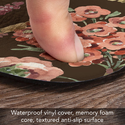 Highland Home Floral Study 30” x 20” Decorative Vinyl Comfort Floor Mat Manufactured in The USA, Waterproof, Reduces Muscle Fatigue, Easy to Clean