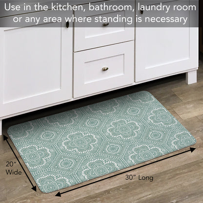 Highland Home Pattern Study 30” x 20” Decorative Vinyl Comfort Floor Mat Manufactured in The USA, Waterproof, Easy to Clean