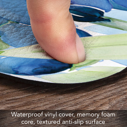 Highland Home Bluebonnet Field 30” x 20” Decorative Vinyl Comfort Floor Mat Manufactured in The USA, Waterproof, Easy to Clean