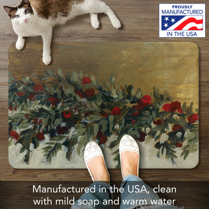 Highland Home Holiday House 30” x 20” Decorative Vinyl Comfort Floor Mat Manufactured in The USA, Waterproof, Easy to Clean