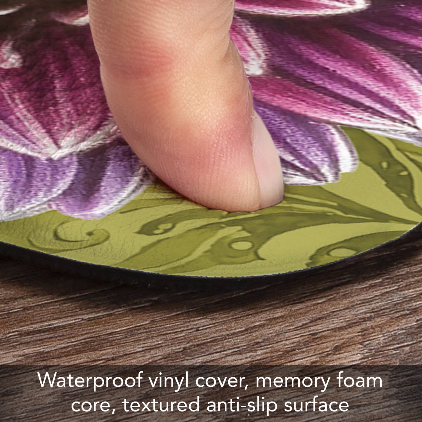 Highland Home Botanica 30” x 20” Decorative Vinyl Comfort Floor Mat Manufactured in The USA, Waterproof, Easy to Clean