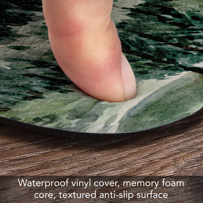Highland Home Mountains Calling 30” x 20” Decorative Vinyl Comfort Floor Mat Manufactured in The USA, Waterproof, Easy to Clean