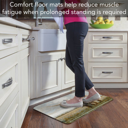 Highland Home Longhorn 30” x 20” Decorative Vinyl Comfort Floor Mat Manufactured in The USA, Waterproof, Easy to Clean