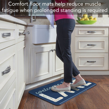 Highland Home Lakeside Days 30” x 20” Decorative Vinyl Comfort Floor Mat Manufactured in The USA, Waterproof, Easy to Clean