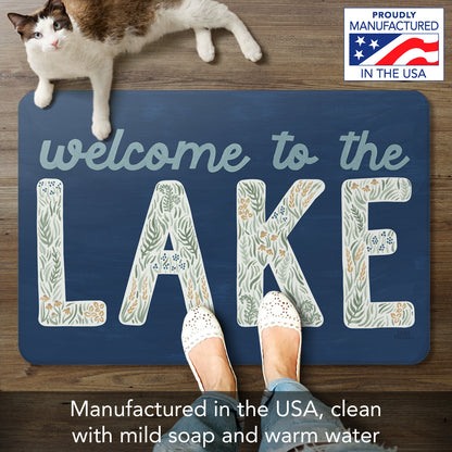 Highland Home Lakeside Days 30” x 20” Decorative Vinyl Comfort Floor Mat Manufactured in The USA, Waterproof, Easy to Clean