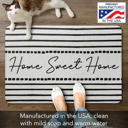 Highland Home Sweet Home 30” x 20” Decorative Vinyl Comfort Floor Mat Manufactured in The USA, Waterproof, Easy to Clean