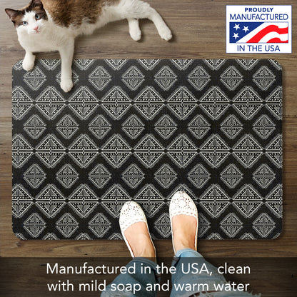 Highland Home Tribal Zen 30” x 20” Decorative Vinyl Comfort Floor Mat Manufactured in The USA, Waterproof, Easy to Clean
