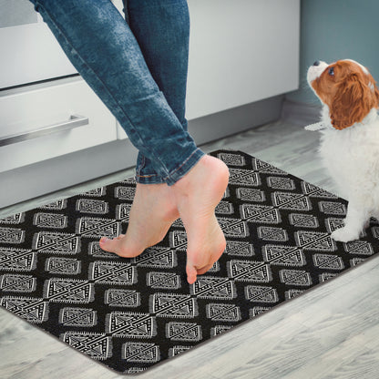 Highland Home Tribal Zen 30” x 20” Decorative Vinyl Comfort Floor Mat Manufactured in The USA, Waterproof, Easy to Clean