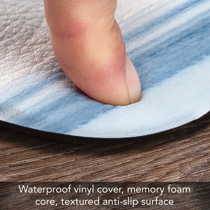 Highland Home Ocean Stripes 30” x 20” Decorative Vinyl Comfort Floor Mat Manufactured in The USA, Waterproof, Easy to Clean
