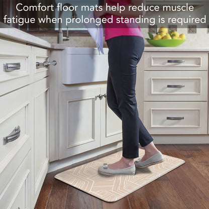 Highland Home Endless Mocha 30” x 20” Decorative Vinyl Comfort Floor Mat Manufactured in The USA, Waterproof, Easy to Clean