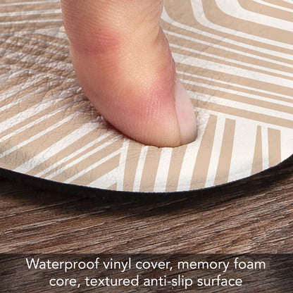 Highland Home Endless Mocha 30” x 20” Decorative Vinyl Comfort Floor Mat Manufactured in The USA, Waterproof, Easy to Clean