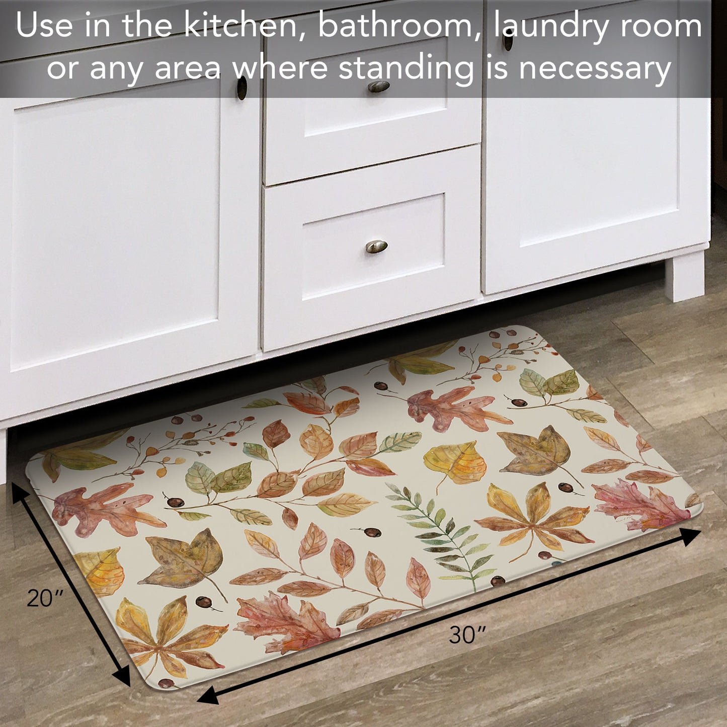 Autumn Memories 30” x 20” Decorative Vinyl Comfort Floor Mat Manufactured in the USA
