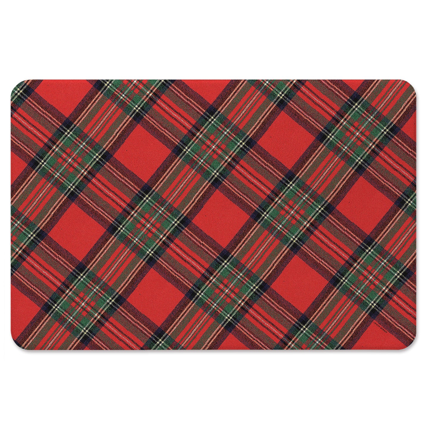 Christmas Plaid 30” x 20” Decorative Vinyl Comfort Floor Mat Manufactured in the USA