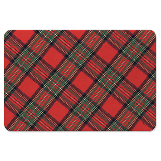 Christmas Plaid 30” x 20” Decorative Vinyl Comfort Floor Mat Manufactured in the USA