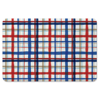 Americana Plaid 30” x 20” Decorative Vinyl Comfort Floor Mat Manufactured in the USA