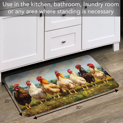 Chicken Brood 30” x 20” Decorative Vinyl Comfort Floor Mat Manufactured in the USA