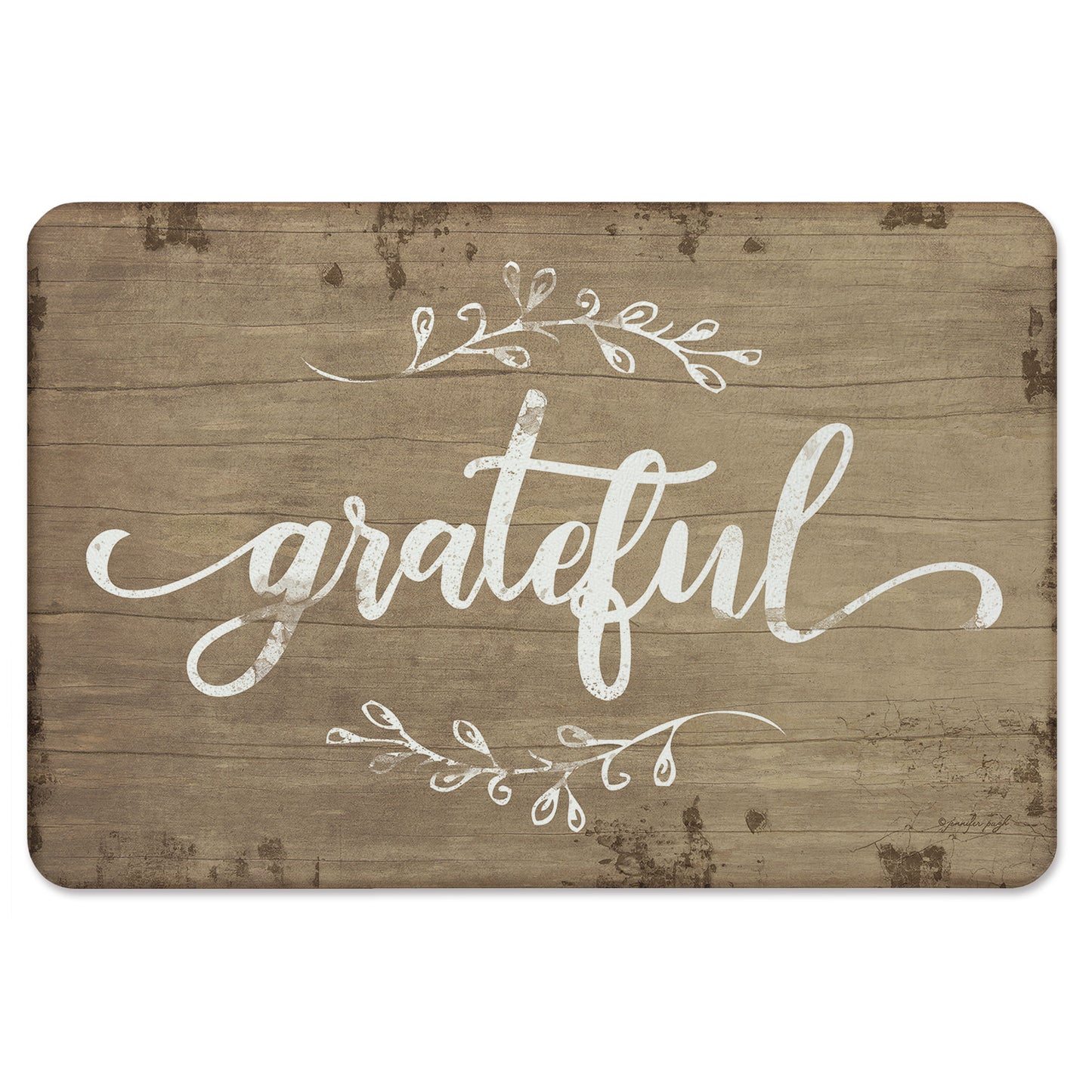 Rustic Grateful 30” x 20” Decorative Vinyl Comfort Floor Mat Manufactured in the USA