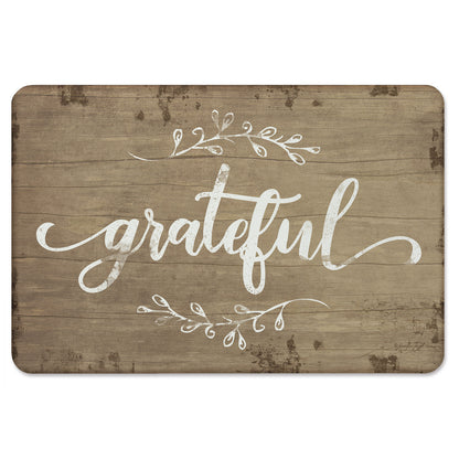 Rustic Grateful 30” x 20” Decorative Vinyl Comfort Floor Mat Manufactured in the USA