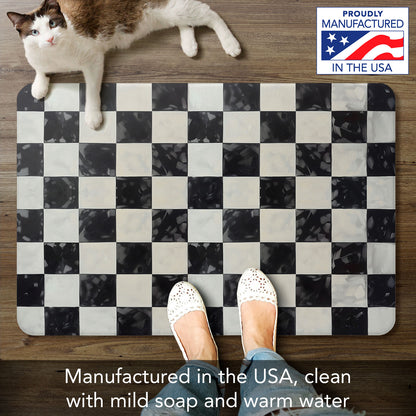 Arlington Check 30” x 20” Decorative Vinyl Comfort Floor Mat Manufactured in the USA