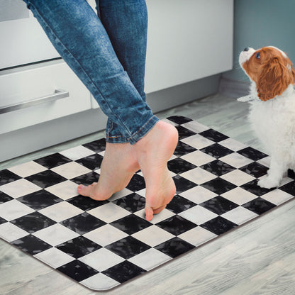 Arlington Check 30” x 20” Decorative Vinyl Comfort Floor Mat Manufactured in the USA