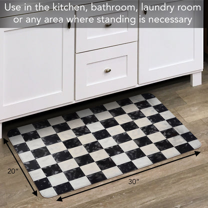 Arlington Check 30” x 20” Decorative Vinyl Comfort Floor Mat Manufactured in the USA