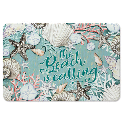Beach is Calling 30” x 20” Decorative Vinyl Comfort Floor Mat Manufactured in the USA