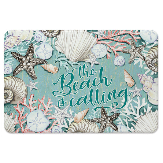 Beach is Calling 30” x 20” Decorative Vinyl Comfort Floor Mat Manufactured in the USA