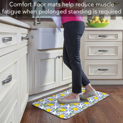 Lemon Tiles 30” x 20” Decorative Vinyl Comfort Floor Mat Manufactured in the USA