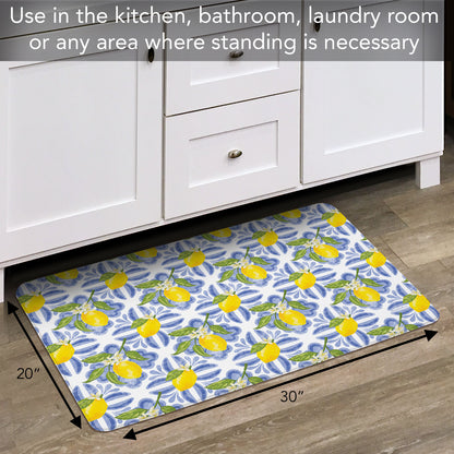 Lemon Tiles 30” x 20” Decorative Vinyl Comfort Floor Mat Manufactured in the USA