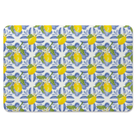 Lemon Tiles 30” x 20” Decorative Vinyl Comfort Floor Mat Manufactured in the USA