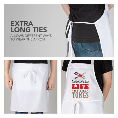 Counterart Grab Life Chef Apron with 2-Pack Black Cutting Board Mats BPA & PVC Free Flexible Plastic