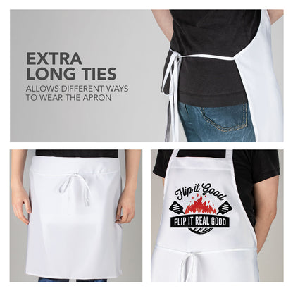 Counterart Flip It Real Good Chef Apron with 2-Pack Red Cutting Board Mats BPA & PVC Free Flexible Plastic