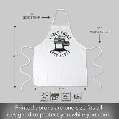 Counterart Only Smoke The Good Stuff Chef Apron Great for Baking, Grilling, and Everyday Cooking Printed with Cute Funny Quotes