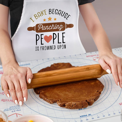 Counterart Punching Is Frowned Upon Chef Apron Great for Baking, Grilling, and Everyday Cooking Printed with Cute Funny Quotes