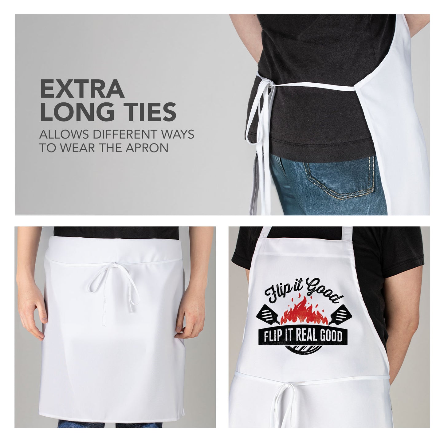Counterart Flip It Real Good Chef Apron Great for Baking, Grilling, and Everyday Cooking Printed with Cute Funny Quotes