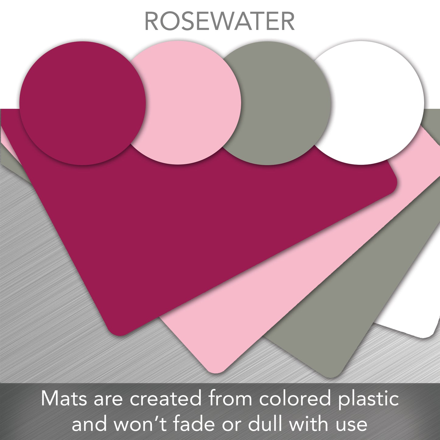 Cut N’ Funnel Rosewater 4 Pack Thick Multicolor Plastic Cutting Board Mats Made in the USA BPA & PVC Free Plastic Mat Measures 10” x 8”