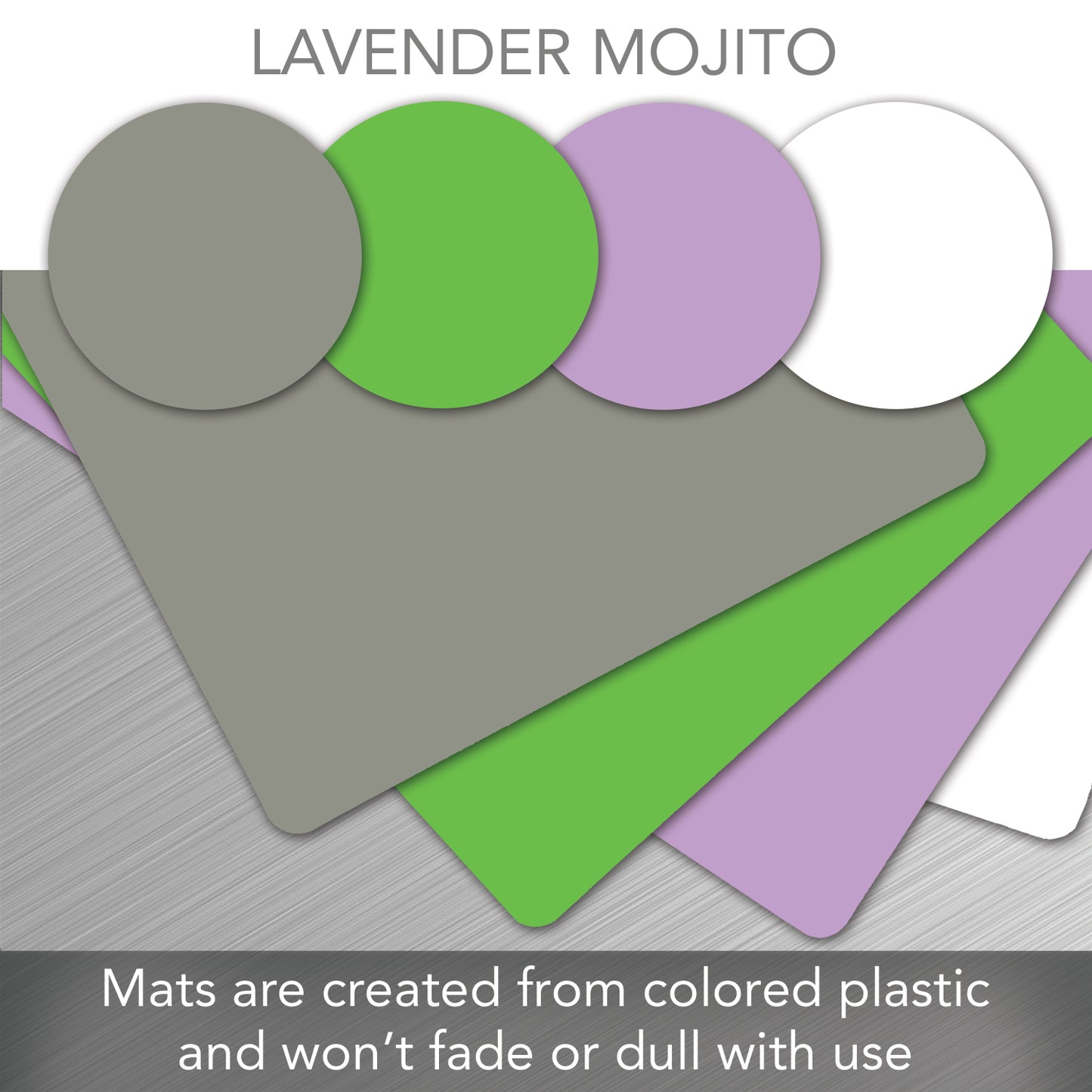 Cut N’ Funnel Mojito 4 Pack Thick Multicolor Plastic Cutting Board Mats Made in the USA BPA & PVC Free Plastic Mat Measures 10” x 8”