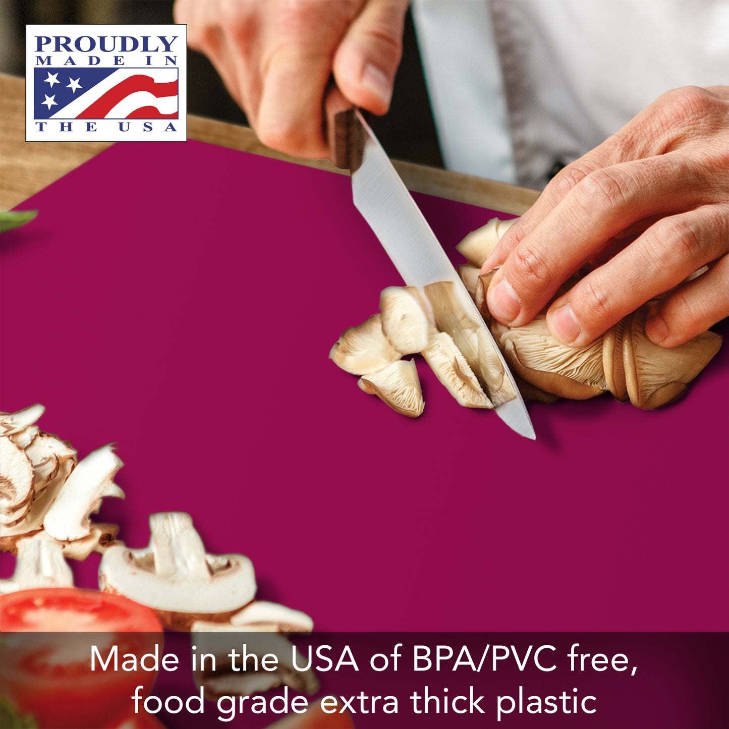 Cut N’ Funnel Patriotic 3 Pack Thick Multicolor Multi-Size Plastic Cutting Board Mats Made in the USA BPA & PVC Free Plastic