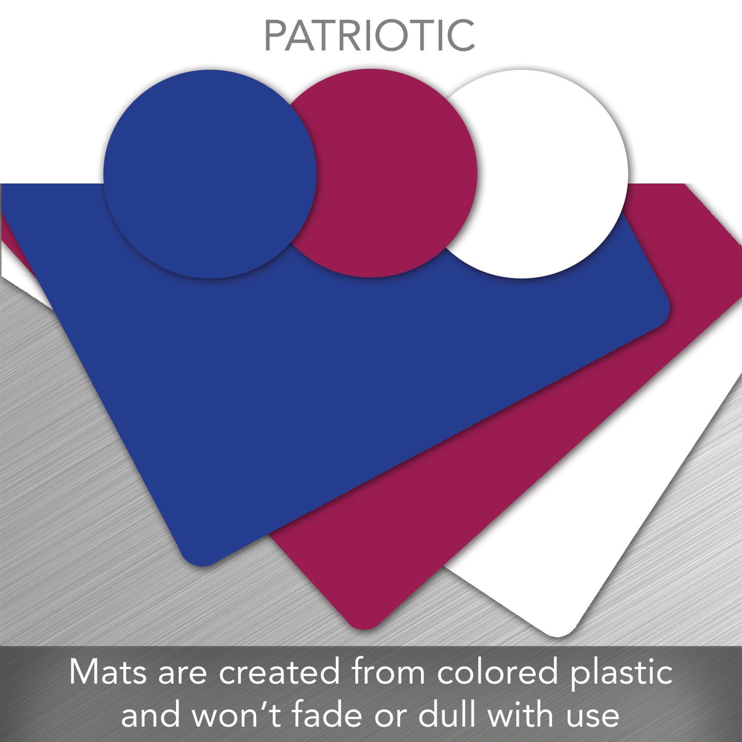 Cut N’ Funnel Patriotic 3 Pack Thick Multicolor Multi-Size Plastic Cutting Board Mats Made in the USA BPA & PVC Free Plastic