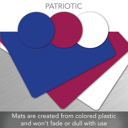 Cut N’ Funnel Patriotic 3 Pack Thick Multicolor Multi-Size Plastic Cutting Board Mats Made in the USA BPA & PVC Free Plastic