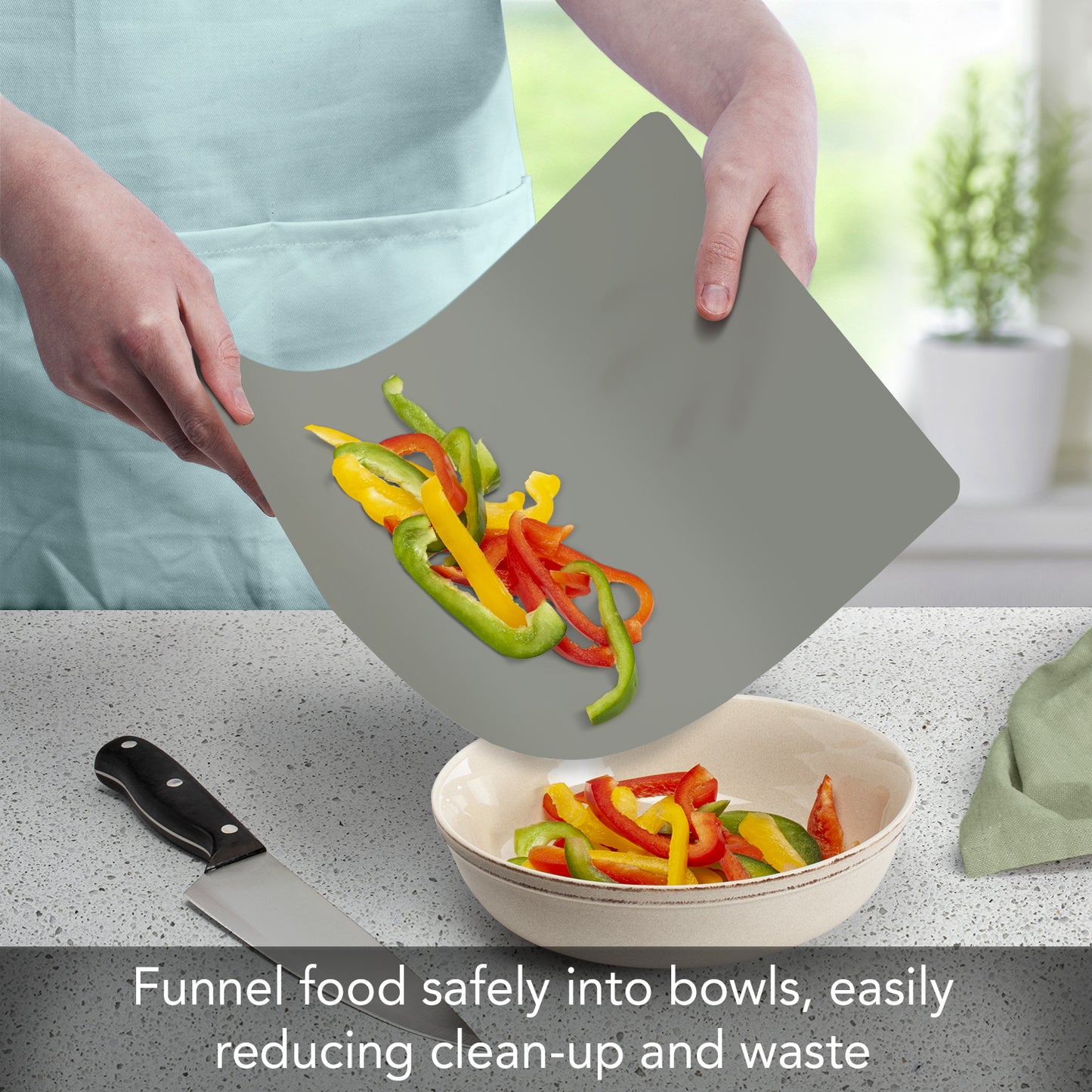 Cut N’ Funnel Spa Day 3 Pack Thick Multicolor Multi-Size Plastic Cutting Board Mats Made in the USA BPA & PVC Free Plastic