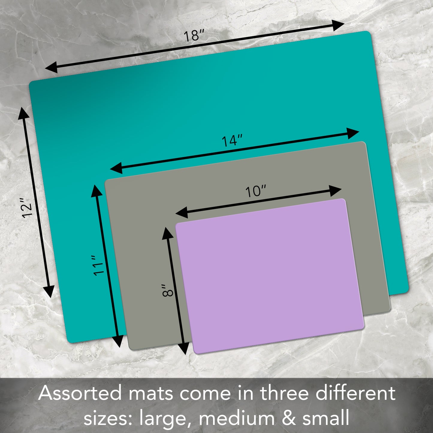 Cut N’ Funnel Spa Day 3 Pack Thick Multicolor Multi-Size Plastic Cutting Board Mats Made in the USA BPA & PVC Free Plastic