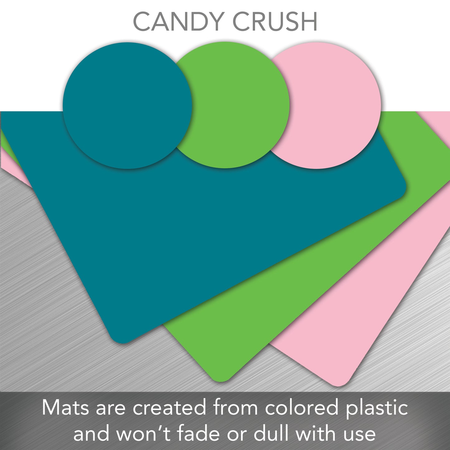 Cut N’ Funnel Candy Crush 3 Pack Thick Multi-Color Multi-Size Plastic Cutting Board Mats Made in the USA BPA & PVC Free Plastic