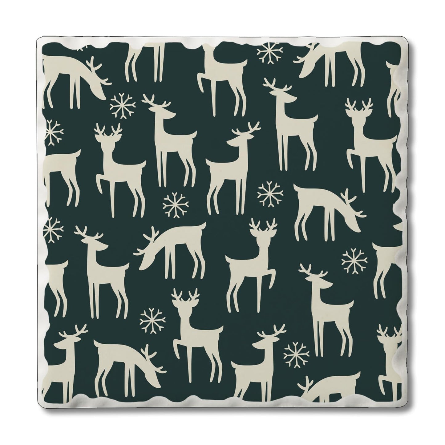 Thirstystone Reindeer Games Single Tumbled Tile Coasters Manufactured in The USA Decorative, Stylish, Craft Your Own Collection