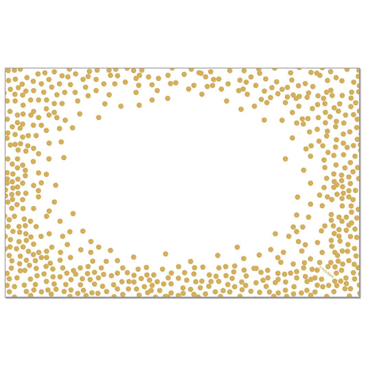 CounterArt Gold Confetti 24 Premium Paper Placemats in Resealable Storage Bag Made in The USA 17" x 11"