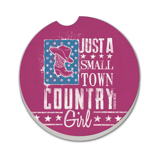Thirstystone Country Girl Single Absorbent Stone Coaster for Vehicle Cup Holder 2.6” Diameter Manufactured in The USA